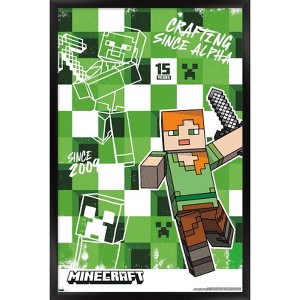 Trends International Minecraft: 15th Anniversary - Crafting Since Alpha Framed Wall Poster Prints - 1 of 4