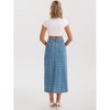 INSPIRE CHIC Women's Denim High Waisted Swiss Dots Back Slit Casual Column Midi Skirt - 4 of 4