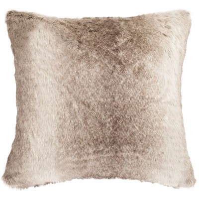 Taupe Greige Feather Fill Square Decorative Pillow