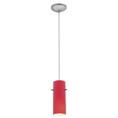 Access Lighting Cylinder 1 - Light Pendant in  Brushed Steel