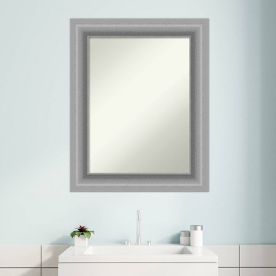 Peak Polished Silver Rectangular Bathroom Vanity Mirror