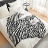 Snuggle Sac Zebra Animal Print Throw Blanket Knitted Blanket Cozy Soft Blankets for Couch - 4 of 4