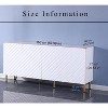 63" Sideboard Buffet, Accent with 4 & Shelves, Storage, Resistant Entryway for Dining, Living - 3 of 4