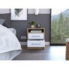 NicBex 16"Wide Nightstand with 2 Drawers Farmhouse Wooden Side Table with Open Storage Shelf for Bedroom,Living Room - 4 of 4