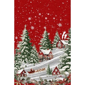 Fulvari Christmas Rug, Santa Claus and Christmas Tree Area Rugs, Washable Non-Slip Carpet Mat Indoor,Area Rug for Bedroom Living Room - 1 of 4