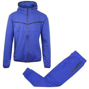 Galaxy by Harvic  Men's Tech Fleece Hoodie and Jogger 2 Piece Set - 1 of 4