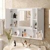 NicBex Wall Mounted Bathroom Storage Cabinet,35'' x28'' Medicine Cabinet with Mirror and Open Shelves for Bathroom - 2 of 4