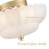 Claxy 3-light Modern Gold Metal with Scalloped Milk Glass Semi Flush Mount Ceiling Light for Living Room - 3 of 4