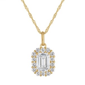Naturalux 14K Yellow 1.4 Cttw Lab Grown Diamond Halo Necklace - 1 of 4