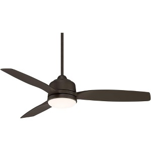 54" Casa Vieja Tres Aurora Modern Indoor Outdoor Ceiling Fan with Dimmable LED Light Remote Bronze Opal Diffuser Wet Rated for Patio Exterior House - 1 of 4