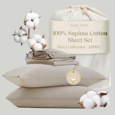 Double Stitch 100% American Supima Cotton Sheet Set