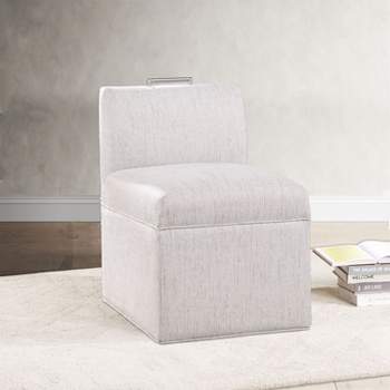 Circe 21.85" Wide Modern Castered Chair Upholstered Seat and Back Side Chair-Maison Boucle