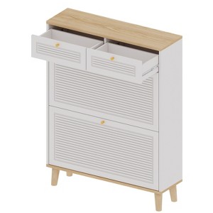 Maliang Shoe cabinet with 2 flip-up doors and 2 drawers, freestanding shoe organizer for entryway, 31.5 in x 9.45 in x 41.34 in - 1 of 4