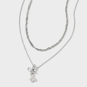 Butterfly Pendant Necklace - Wild Fable™ Silver - 1 of 4