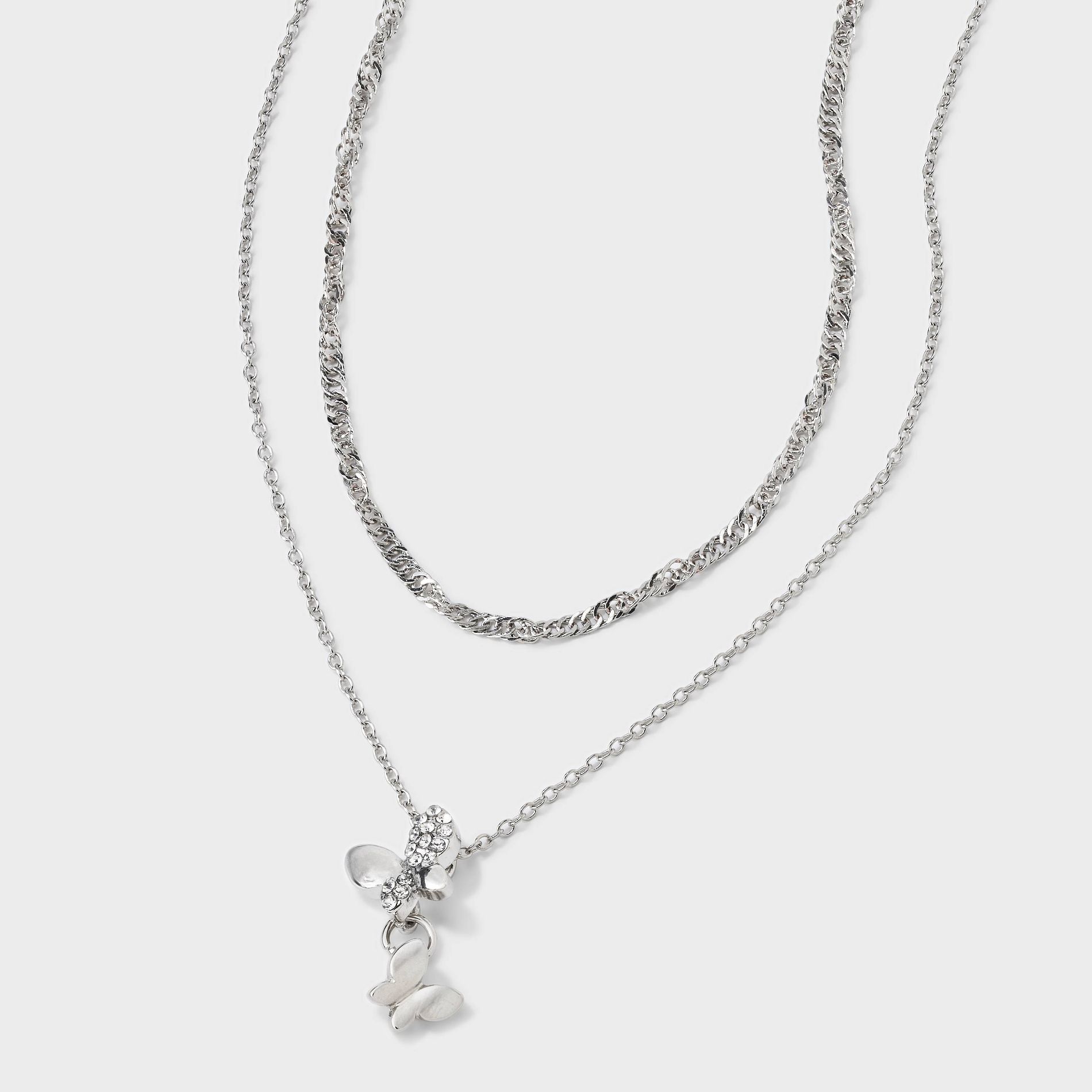 Butterfly Pendant Necklace - Wild Fable™ Silver