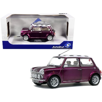 1997 Mini Cooper 1.3i Sport Purple with Check Top 1/18 Diecast Model Car by Solido