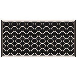 Resenkos Floor Mat Carpet,Indoor Door Mat,Reversible Outdoor Rug, 9'x 18' Waterproof Straw Floor Mat, Portable RV Camping Carpet, Blue & White - 1 of 4