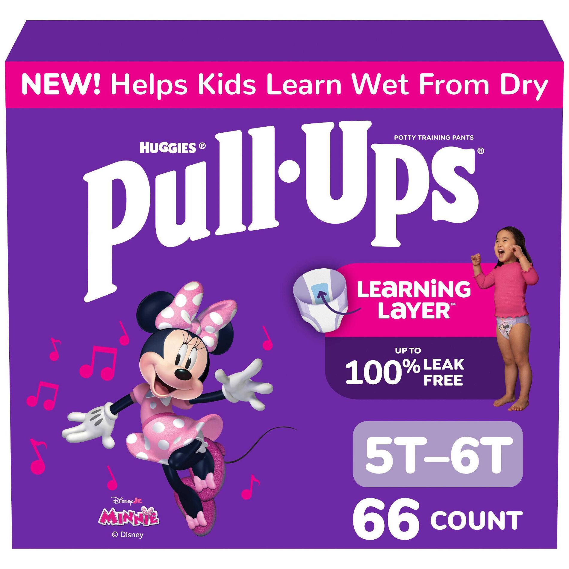 Pull-Ups Girls' Learning Designs Training Pants - Size 5T-6T - 66ct: No Fragrance Added, Easy-Open Sides