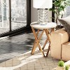 JIONJOY Round End Table with 4-Leg Base – Modern Farmhouse & Boho Style Side Table for Living Room or Bedroom - 3 of 3