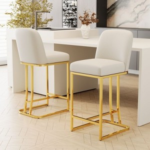 NicBex Modern Bar Stools Set of 2,Counter Height Bar Stools with Soft Padding,Bar Chairs with Metal Legs,Barstools for Kitchen Counter,Dining - 1 of 4