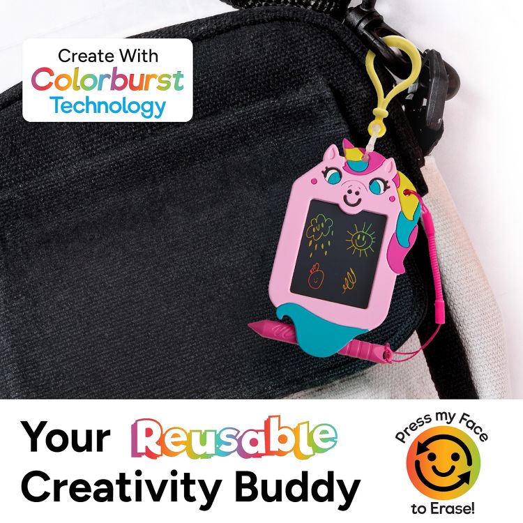 Boogie Board Scribble Pals Mini Shark 2.25” LCD Writing Tablet Keychain for Kids, Reusable Mess-Free Doodle Toy, Travel Drawing Pad, Ages 3+, 2 of 6