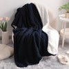 Cotton Cable Knit Blanket, Soft Warm Fleece Blanket for Couch & Bed Decor - NTBAY - 3 of 4