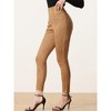 INSPIRE CHIC Women's Faux Suede High Waisted Elastic Slim Casual Leggings Pants - 2 of 4