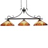 Chloe Lighting Innes Mission Tiffany-Style Blackish Bronze 3 Light Island Pendant 47" Wide - 2 of 4