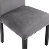 Roundhill Furniture Cobre Contemporary Velvet Dining Chair with Nailhead Trim, Gray, Set of 2 - 4 of 4