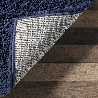 Marleen Plush Solid Blue Shag Rug 2' x 3'