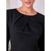 Hobemty Women's Pleated Neck Winter Long Sleeve A-Line Midi Dress - 4 of 4