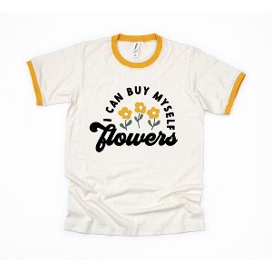 Simply Sage Market Women's I Can Buy Myself Flowers Short Sleeve Ringer Tee - 1 of 2