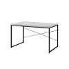 INFURNIC Writing Desk Industrial Rectangular Desk with Faux Concrete Top and Silver Metal Sled Base for Office, White Black, 22"*47"*28" - 3 of 4