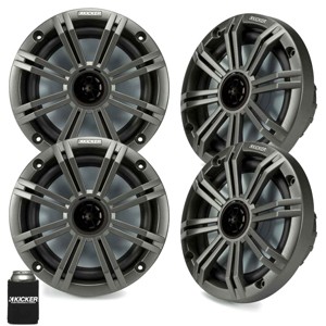 Kicker 6.5" Charcoal Marine Speakers (QTY-4) 2 pairs of OEM replacement speakers - 1 of 4
