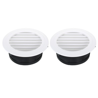 Unique Bargains ABS Plastic Adjustable Round with Screen Home Air Vent Cover 2 Pcs
