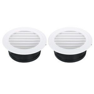 Unique Bargains ABS Plastic Adjustable Round with Screen Home Air Vent Cover 2 Pcs - 1 of 4