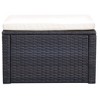 vidaXL Footstool Ottoman Poly Rattan 20.9"x20.9"x11.8" Brown - 2 of 4