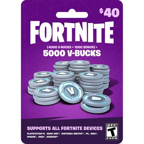 Fortnite 5000 V Bucks Gift Card Target - 5000 robux gift card