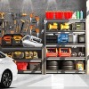 Angel Sar 5-Tier Heavy-Duty Storage Rack, 62" Adjustable Steel Shelving Unit with 2000lb Capacity, Black Metal Utility Shelf for Kitchen, Basement - 2 of 4