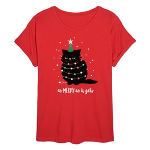 Women's - Instant Message - As Merry As It Gets Oversized Graphic T-Shirt - 1 of 4