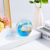 Itopfox 1 Piece Hand Blown Ocean Waves Crystal Ball 3.14 Inch High Clarity Glass Figurine Paperweight for Home Office Ocean Decor - 4 of 4