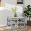 PawHut Dog Crate Furniture Decorative Cage Kennel with Strong Construction Materials & a Classic Americana Style, Gray - 3 of 4