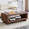 A 47.2*23.6*18 Inches Modern Minimalist MDF Natural Wood-colored Rectangular Coffee Table Shows Mid-century Simple Charm. - 3 of 4