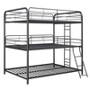 NicBex Full over Full Bunk Bed Metal Bed Frame with Short Inclined Ladder, Long Ladder and Full Length Guardrail, No Box Spring Required - 3 of 4