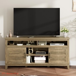 3 Tier Home Grey Bar Cart w/ Wheels, Wine Rack w/Two Portable Trays and Glasses Holder, Industrial Serving Cart-Grey - 1 of 4