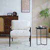 TiramisuBest Modern 27.56" Accent Chair with Plush Cushions, Wooden Armrests & Minimalist Metal Frame for Living, Bedroom, Office,Green - 2 of 4