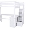 NicBex Full Size Loft Bed with L-Shaped Desk,Attached Storage Staircase,Space-Saving Loft Bed with 3-Tier Storage Shelves,Loft Bed for Kids,Teen - 4 of 4