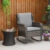 Patio Wicker Rocking Chair, Outdoor PE Rattan Swing Chair w/ Soft Cushions, Classic Style for Garden, Patio, Lawn - 2 of 4