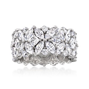 Ross-Simons 7.30 ct. t.w. Multi-Shaped CZ Eternity Band in Sterling Silver - 1 of 4