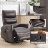 360° Swivel Manual Recliner Chair with Heat & Massage, Swivel Rocker Recliner with Handle Recline, Faux Leather/Linen Upholstery - 4 of 4